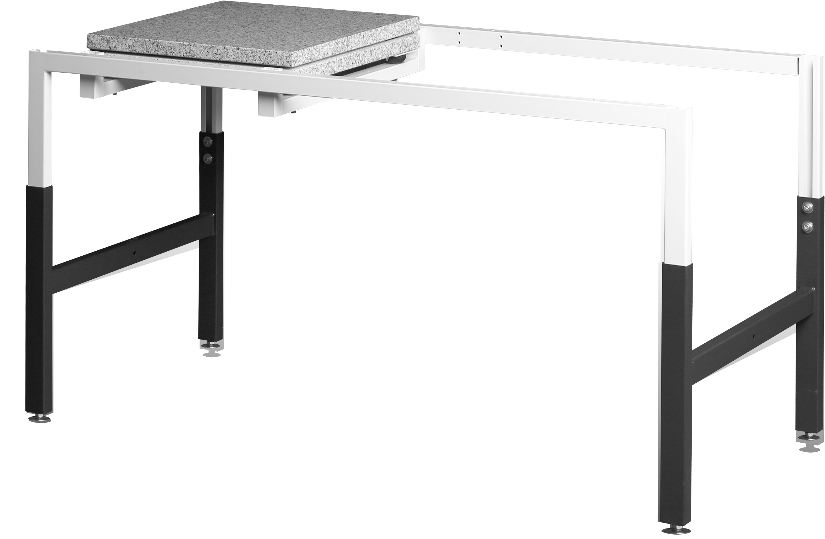 Table with anti-vibration granite platform